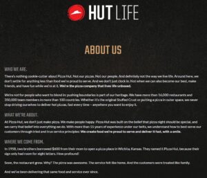 وب سایت Pizza Hut