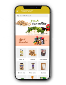 اپلیکیشن موبایل یک فروشگاه موادغذایی