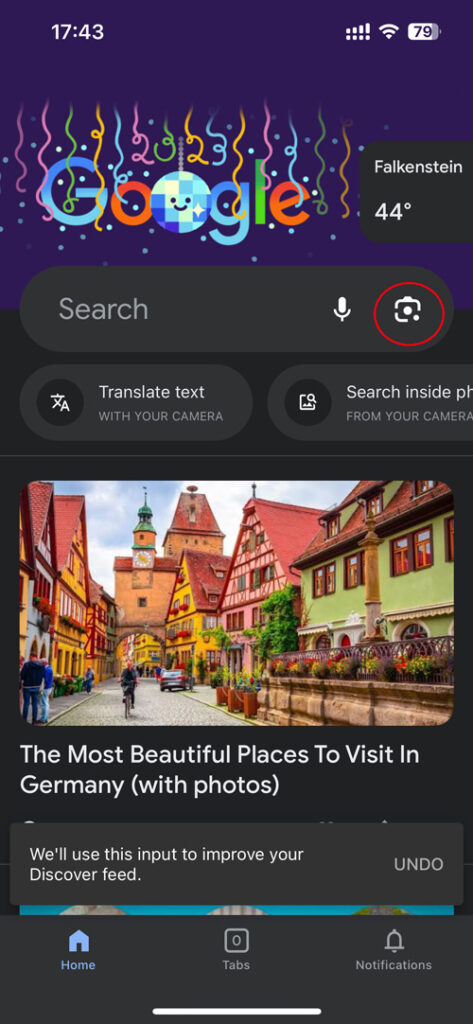 اسکن منوی رستوران دیجیتال در آیفون با برنامه گوگل لنز
