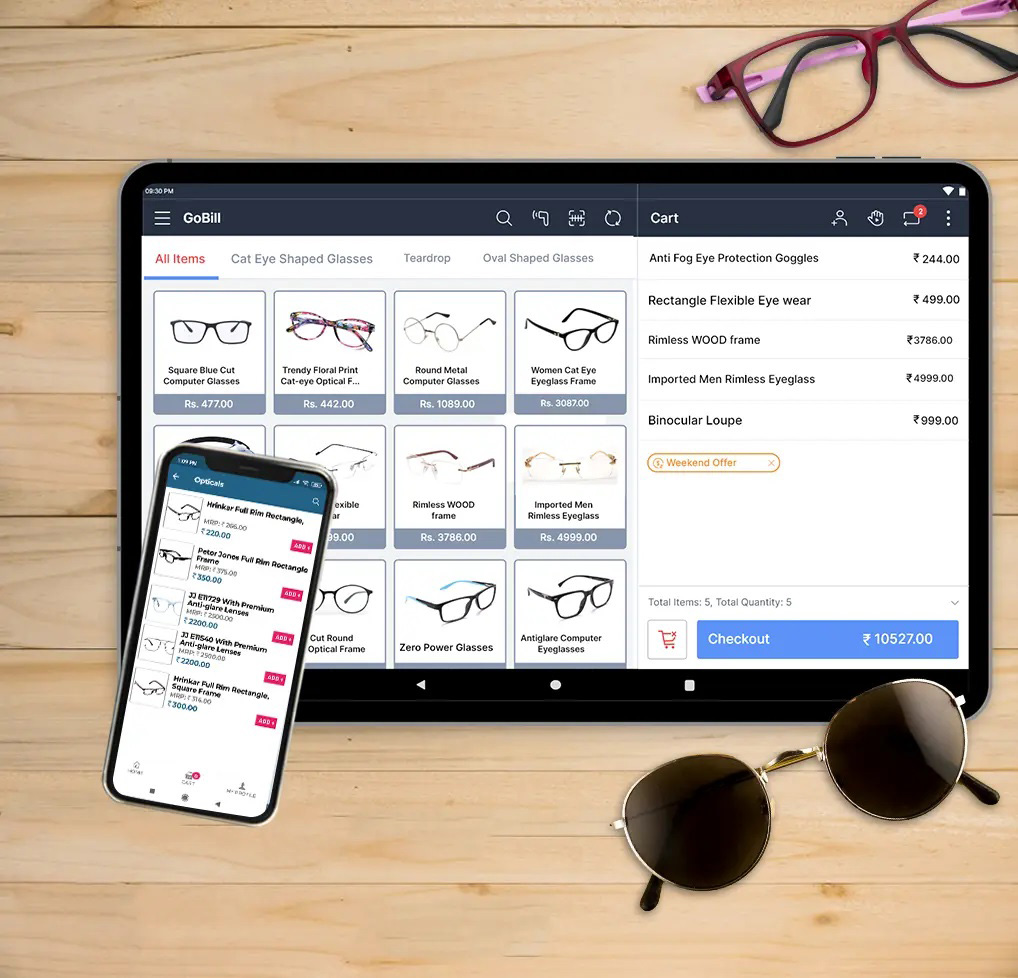 نرم افزار عینک فروشی روی تبلت به همراه نرم افزار عینک فروشی نسخه موبایلی