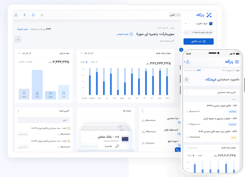 تصویر محیط نرم افزار کافی شاپ چرتکه