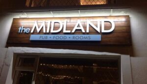 midland sign with trough lights