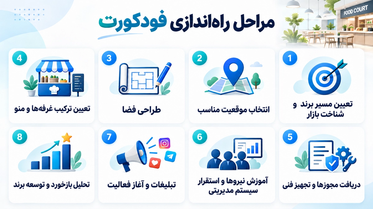 مراحل راهاندازی فودکورت